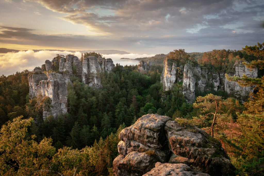 východ na Janově vyhlídce, Hruboskalsko